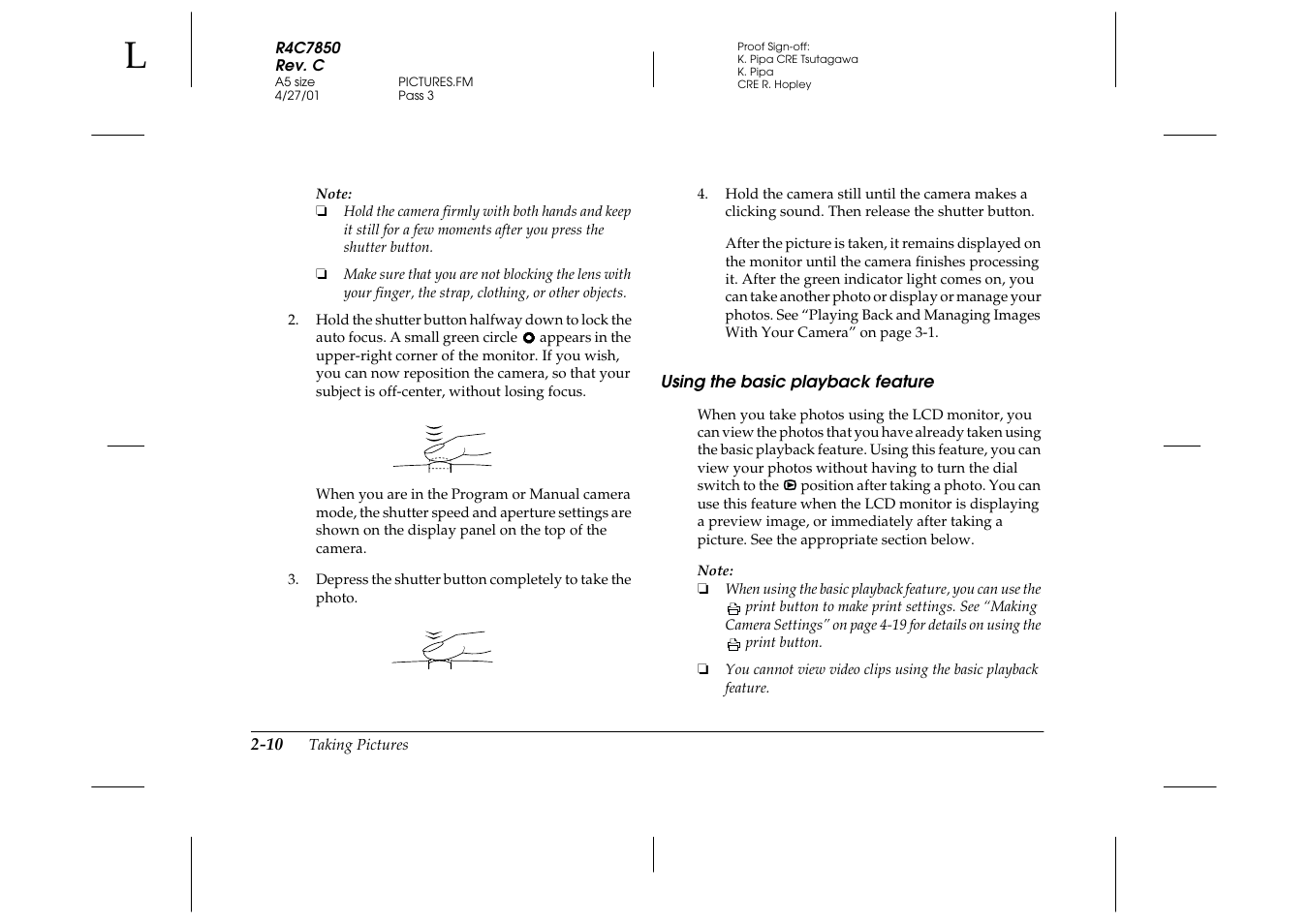 Using the basic playback feature, Using the basic playback feature -10, See “using the basic playback | Epson PhotoPC 3100Z User Manual | Page 40 / 143