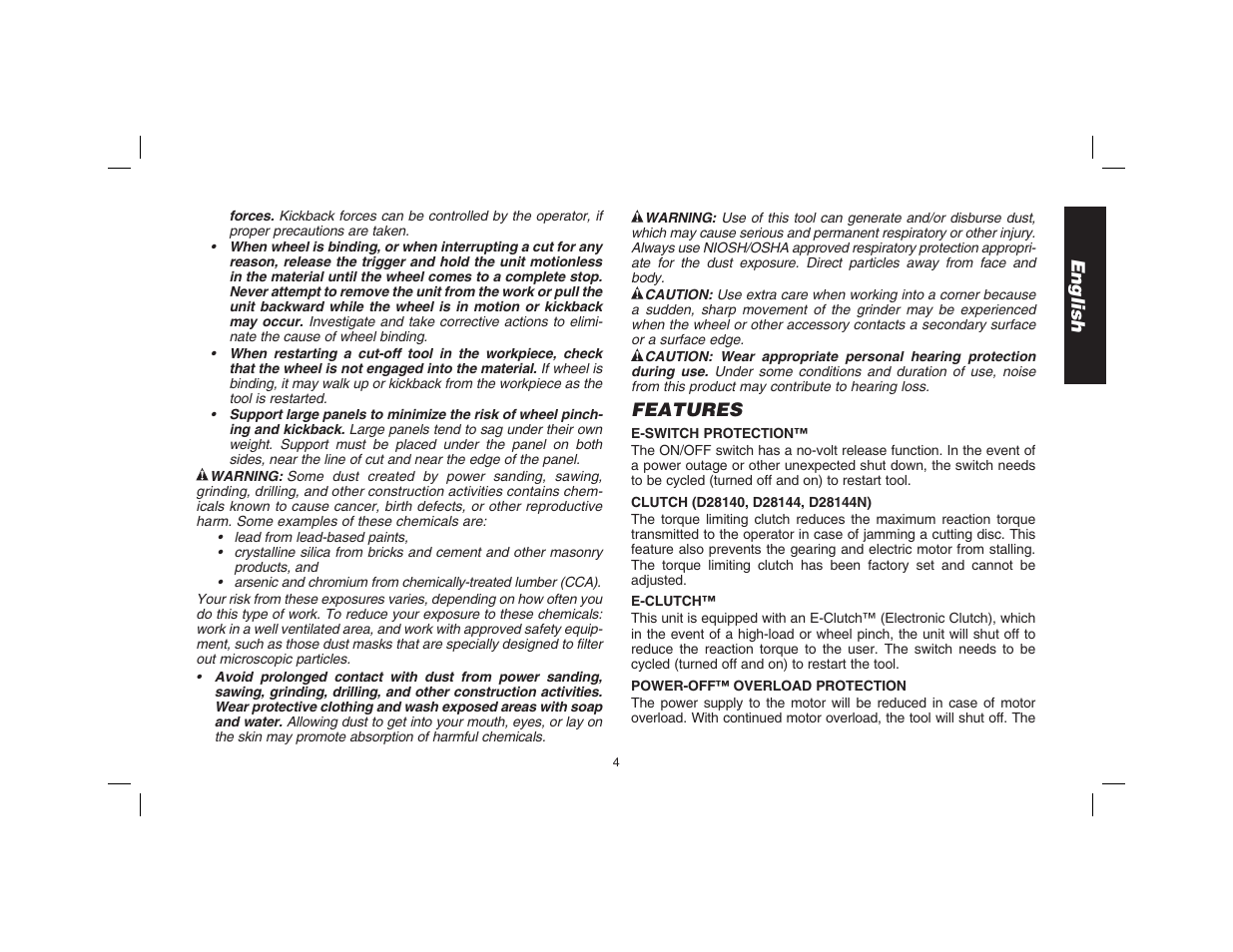English, Features | Epson D28114 User Manual | Page 5 / 56