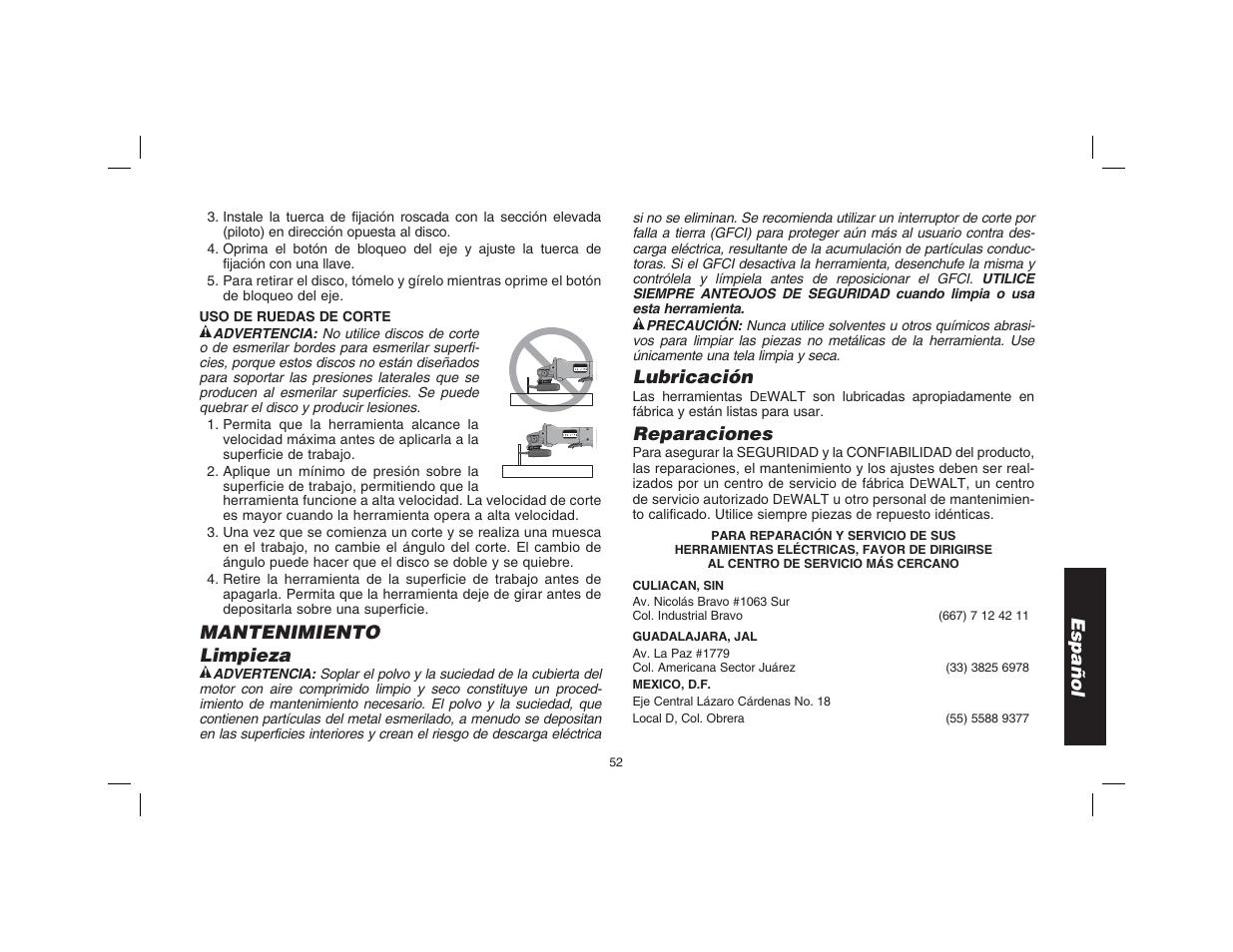 Español, Mantenimiento limpieza, Lubricación | Reparaciones | Epson D28114 User Manual | Page 53 / 56