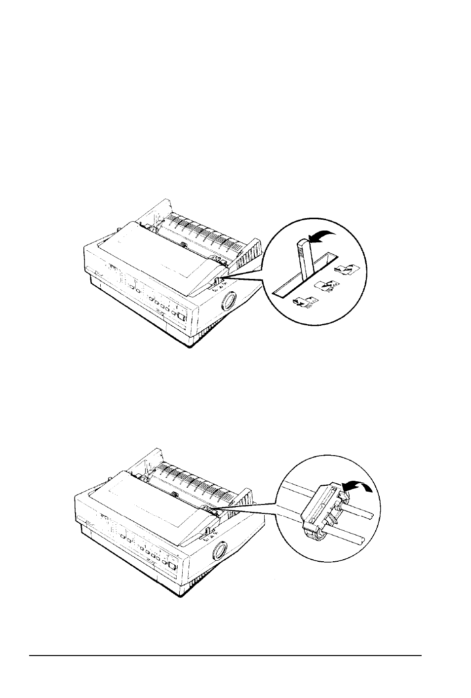 Loading continuous paper with the push tractor | Epson 5000/5500 User Manual | Page 39 / 154