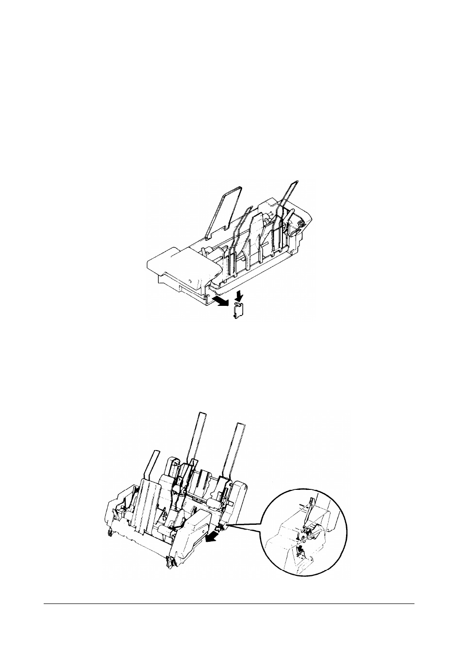 Assembling the double-bin cut-sheet feeder | Epson 5000/5500 User Manual | Page 86 / 154
