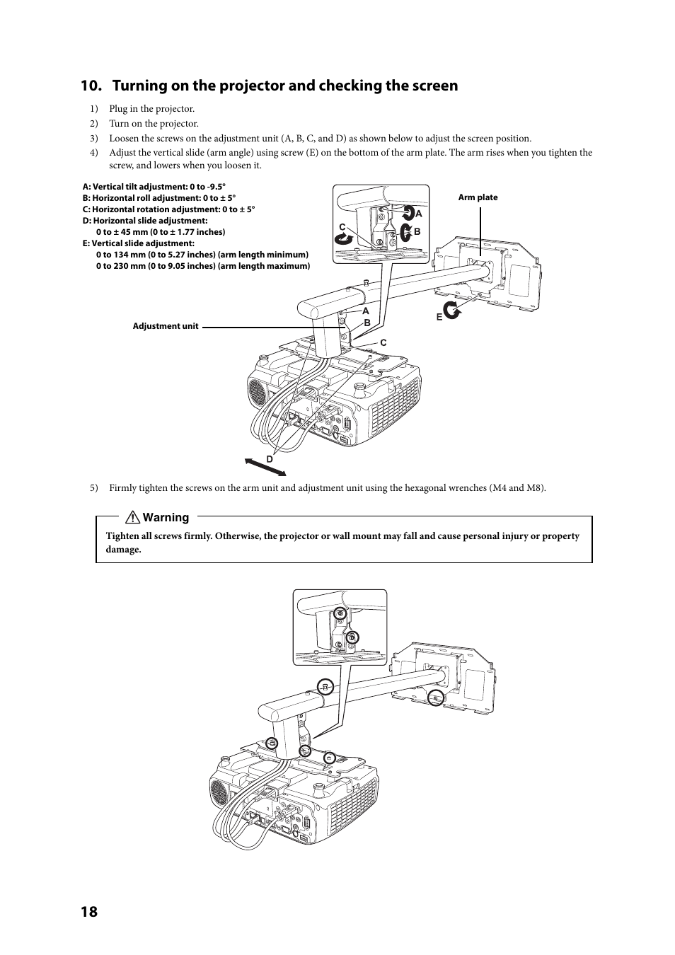 Turning on the projector and checking the screen | Epson ELPMB27 User Manual | Page 18 / 20