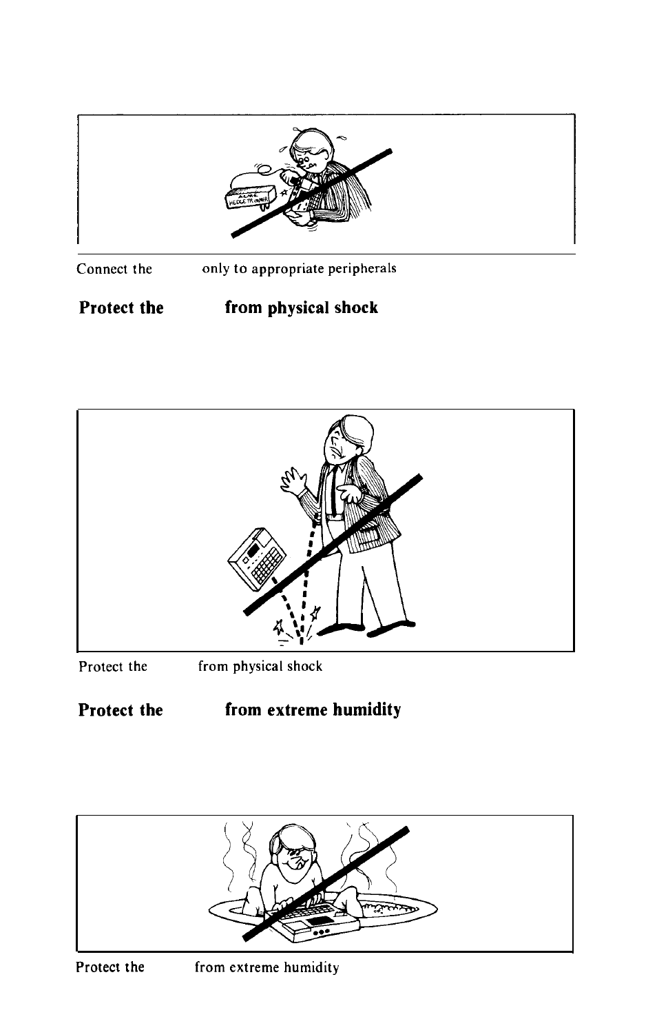 Physicalshock, Humidity | Epson HX-20 User Manual | Page 15 / 75
