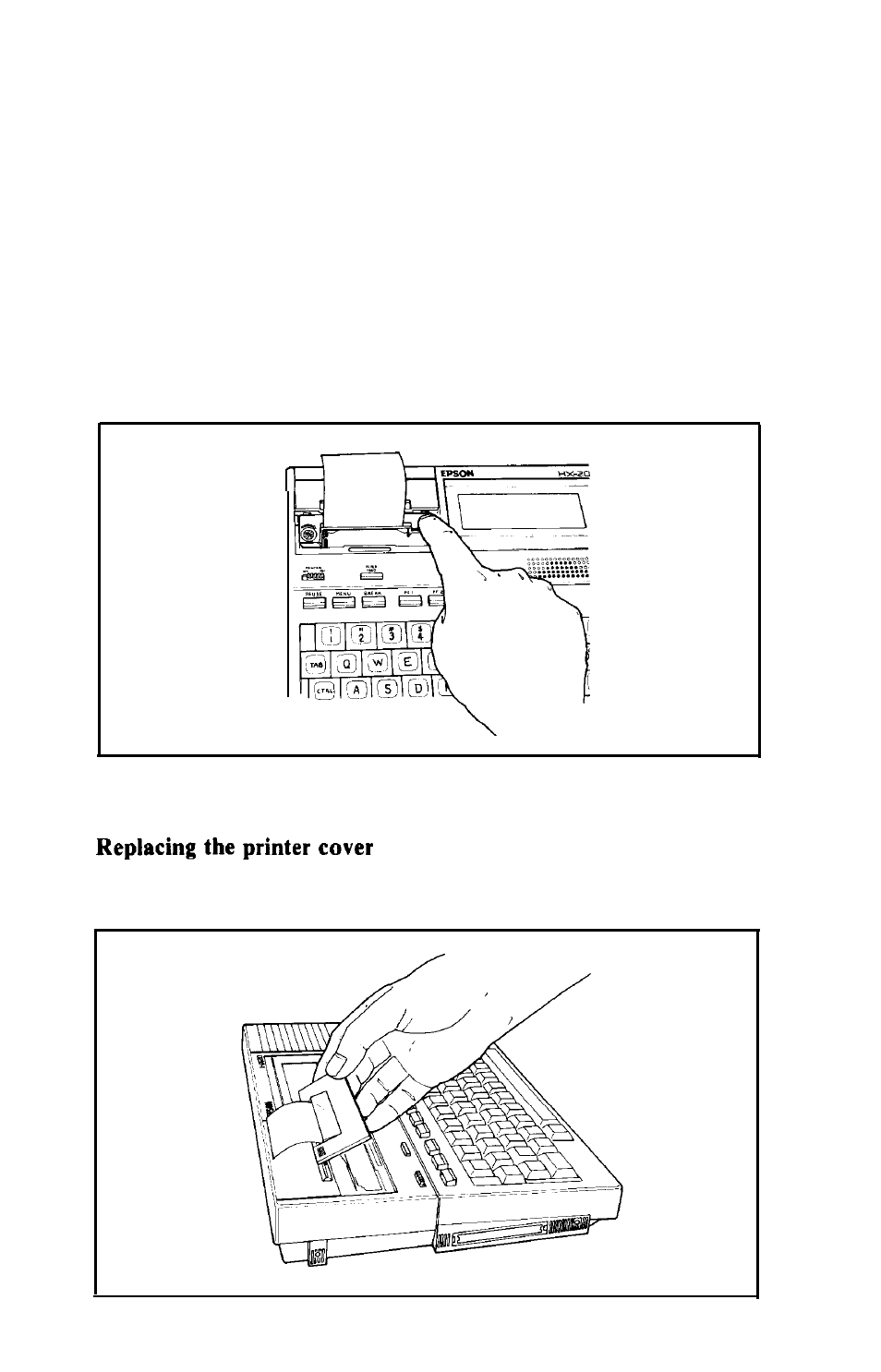 Replacing the printer cover | Epson HX-20 User Manual | Page 27 / 75