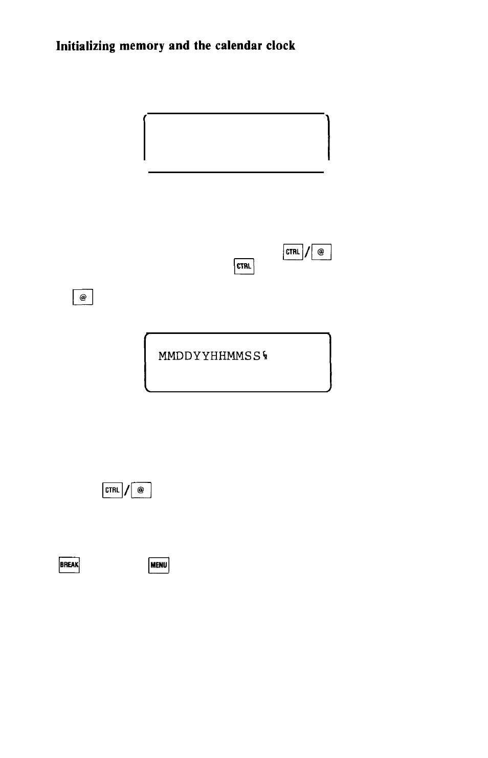 Initializing memory and the calendar clock | Epson HX-20 User Manual | Page 30 / 75