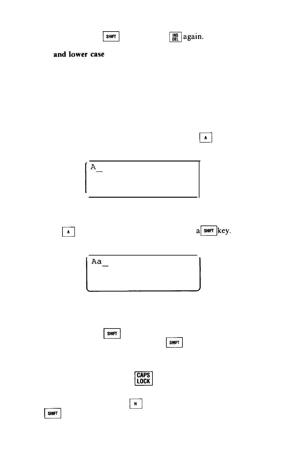 Upper and lower case | Epson HX-20 User Manual | Page 50 / 75
