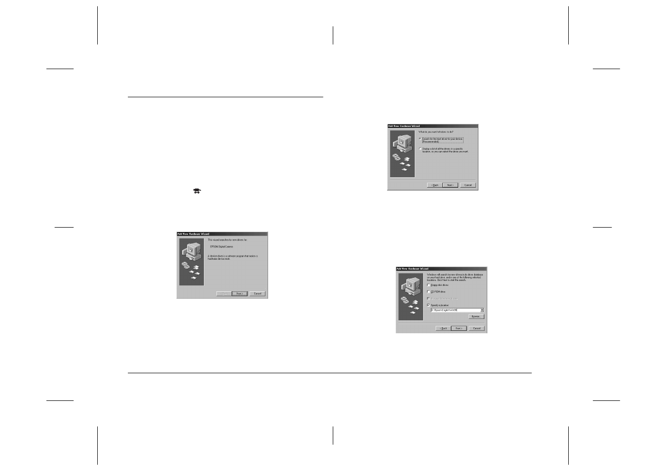 Installing software for windows users, Installing epson photo!3 for usb users | Epson S01-00 User Manual | Page 15 / 61