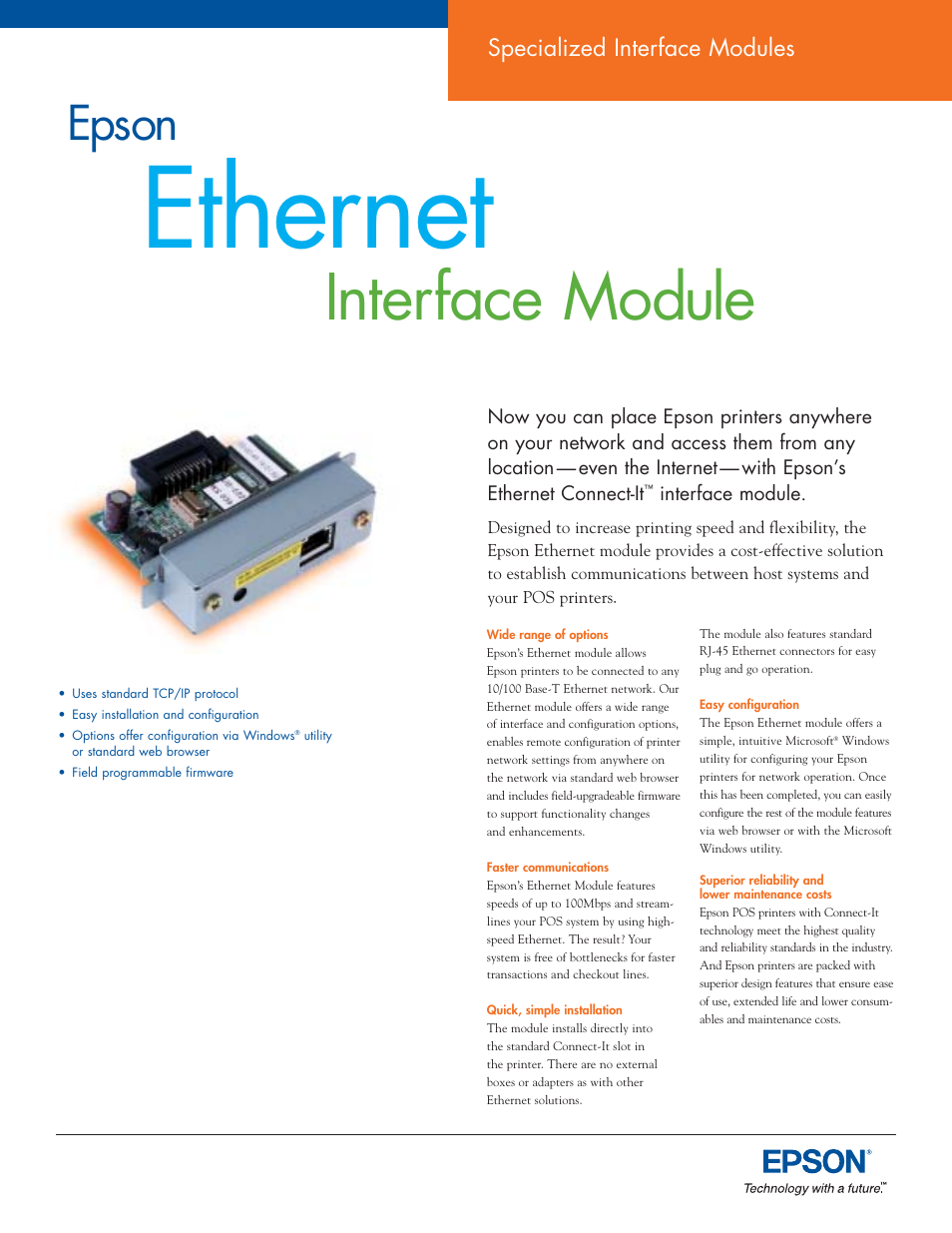 Epson Connect-It SD-DSETHC User Manual | 2 pages