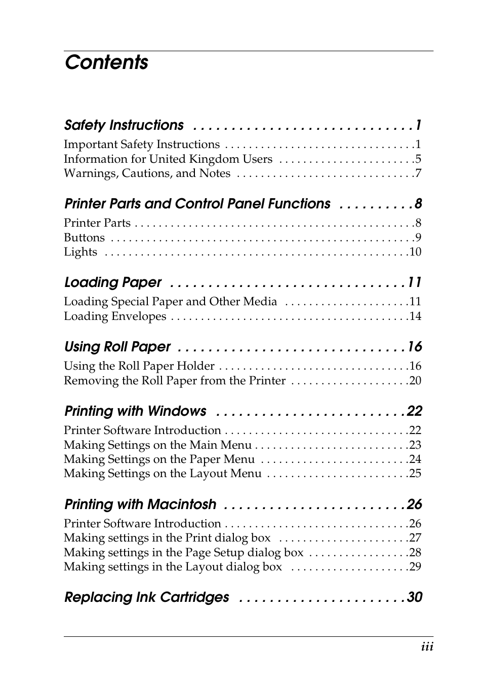 Epson 1290 User Manual | Page 5 / 76