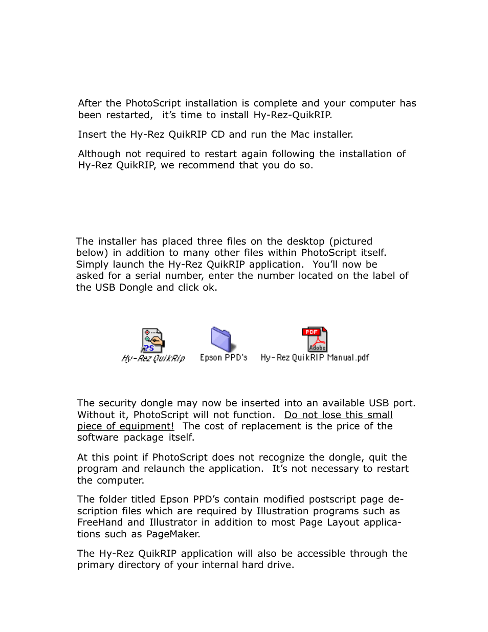 Installing hy-rez quikrip - macintosh, Using hy-rez quikrip - macintosh | Epson 1520 User Manual | Page 21 / 40
