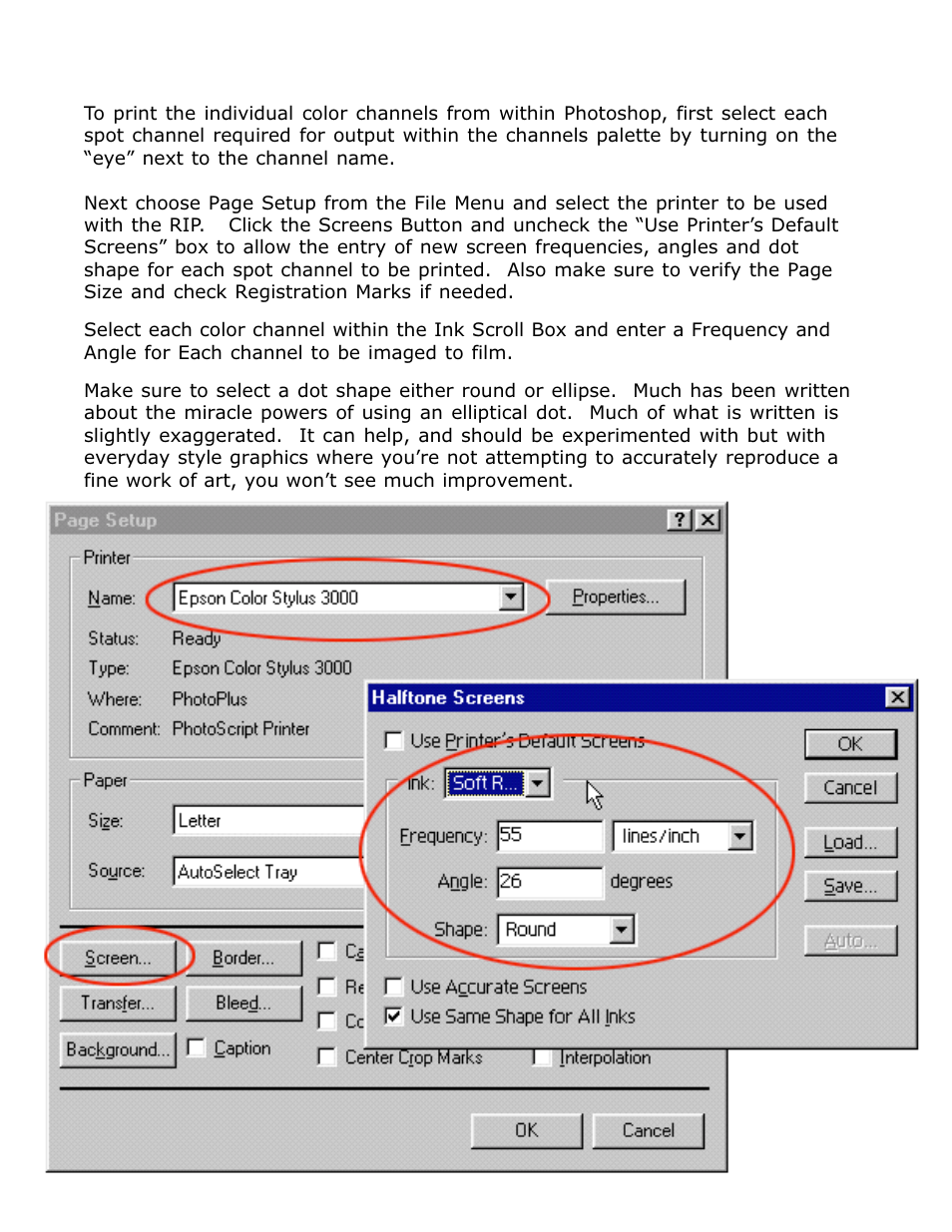 Output directly from photoshop | Epson 1520 User Manual | Page 35 / 40