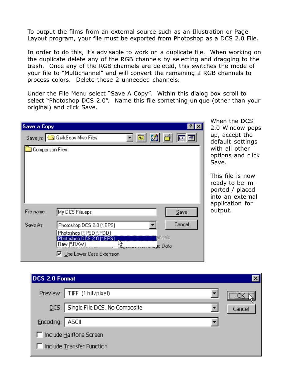 Export and output as dcs file | Epson 1520 User Manual | Page 37 / 40