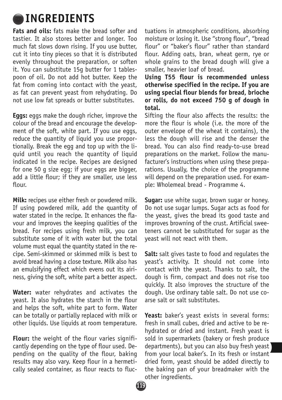 Ingredients | Moulinex OW310E32 User Manual | Page 119 / 128