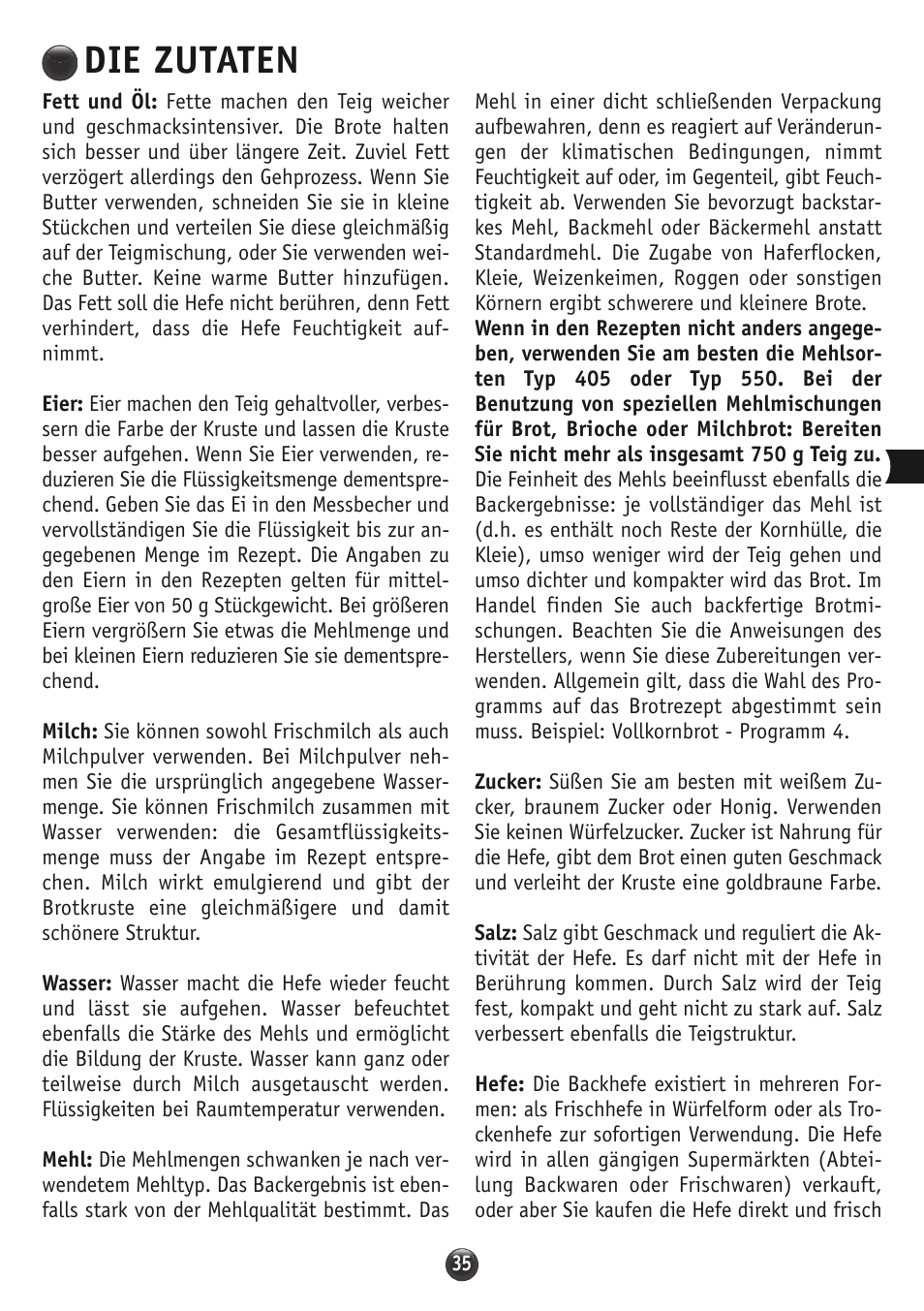 Die zutaten | Moulinex OW310E32 User Manual | Page 35 / 128