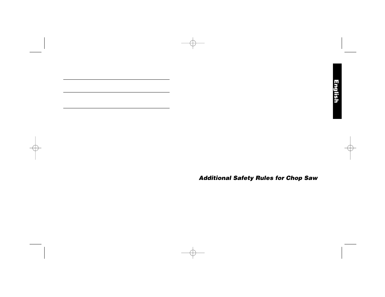 English, Additional safety rules for chop saw | Epson DW870 User Manual | Page 5 / 28