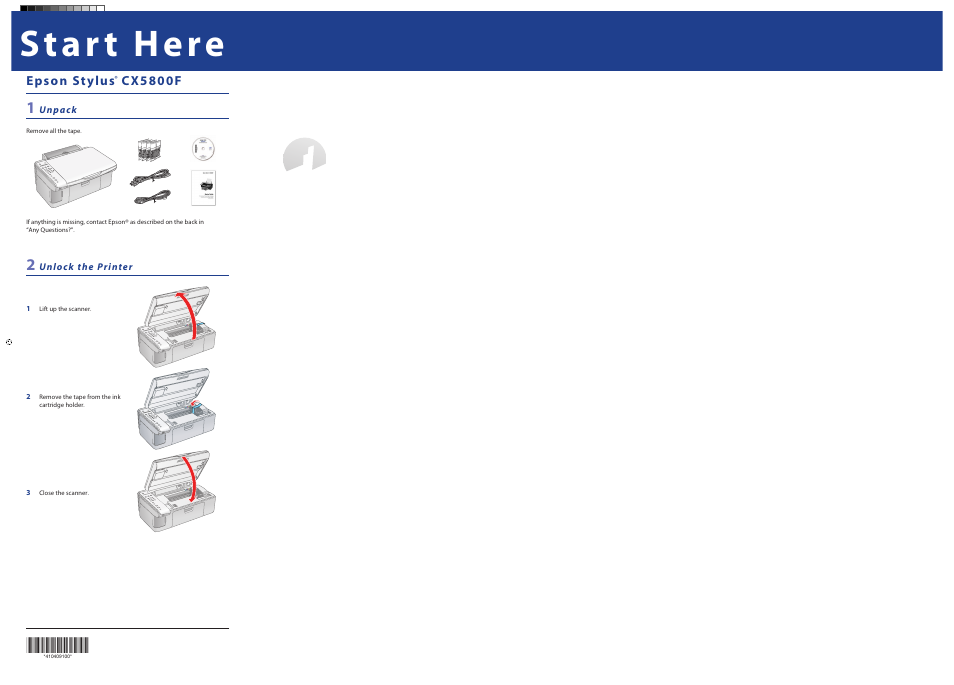 Epson Stylus CX5800F User Manual | 8 pages