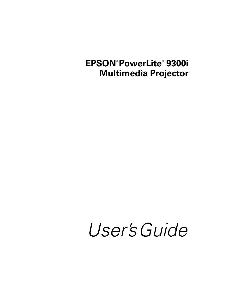 Epson 9300i User Manual | 140 pages