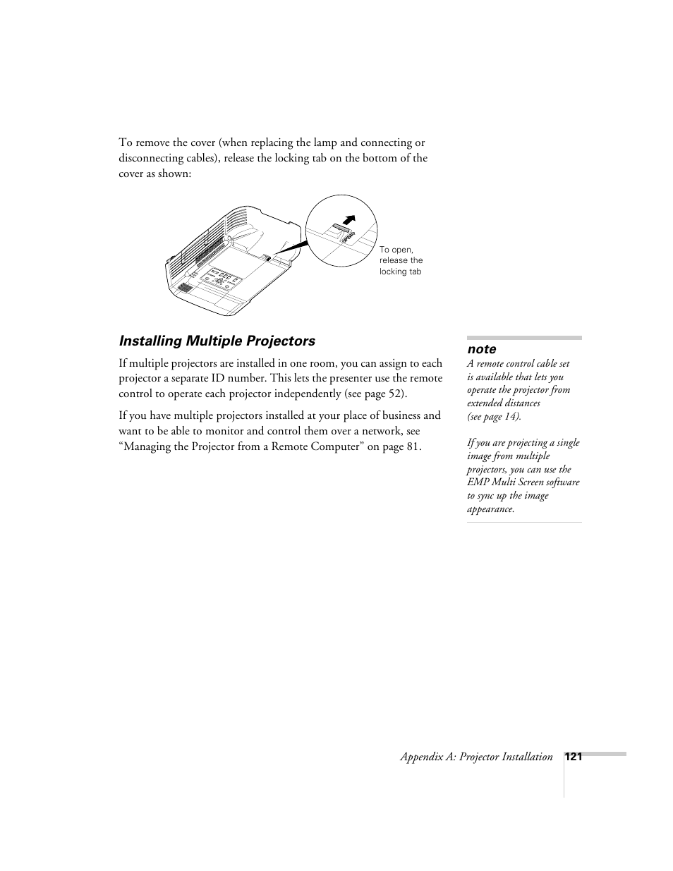 Installing multiple projectors | Epson 9300i User Manual | Page 121 / 140