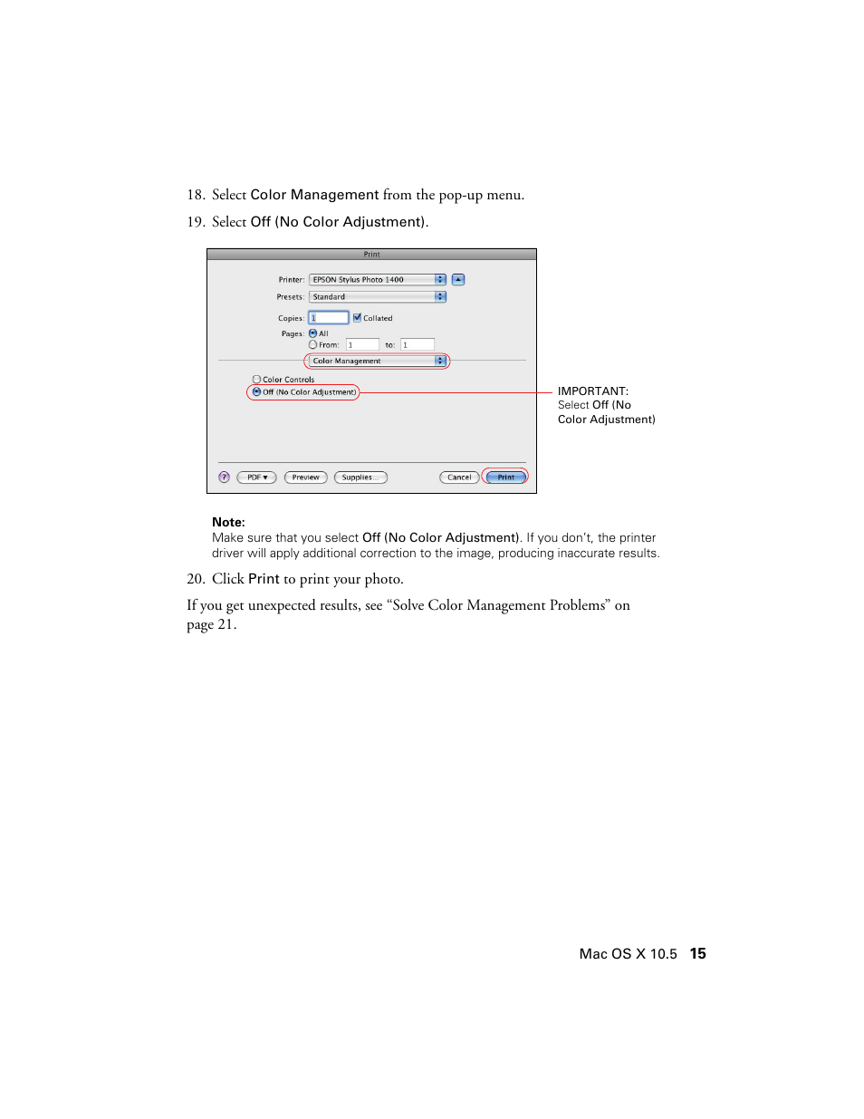 Epson Stylus Photo 1400 User Manual | Page 15 / 21