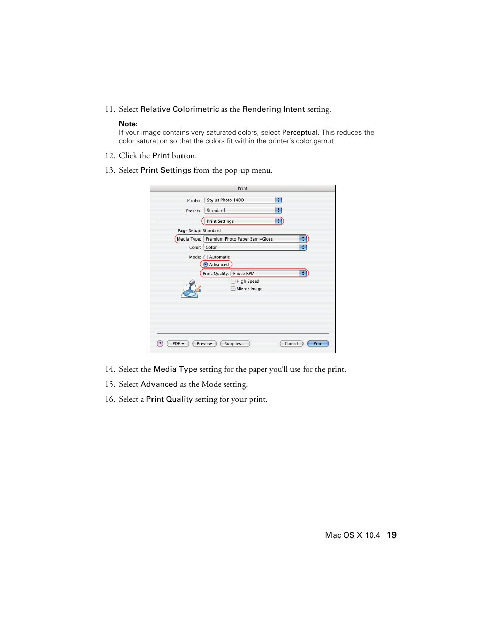 Epson Stylus Photo 1400 User Manual | Page 19 / 21
