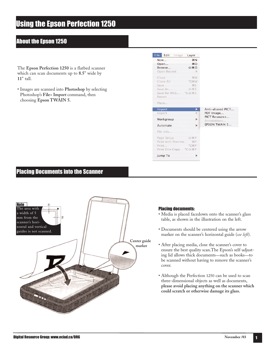 Epson Perfection 1250 User Manual | 3 pages