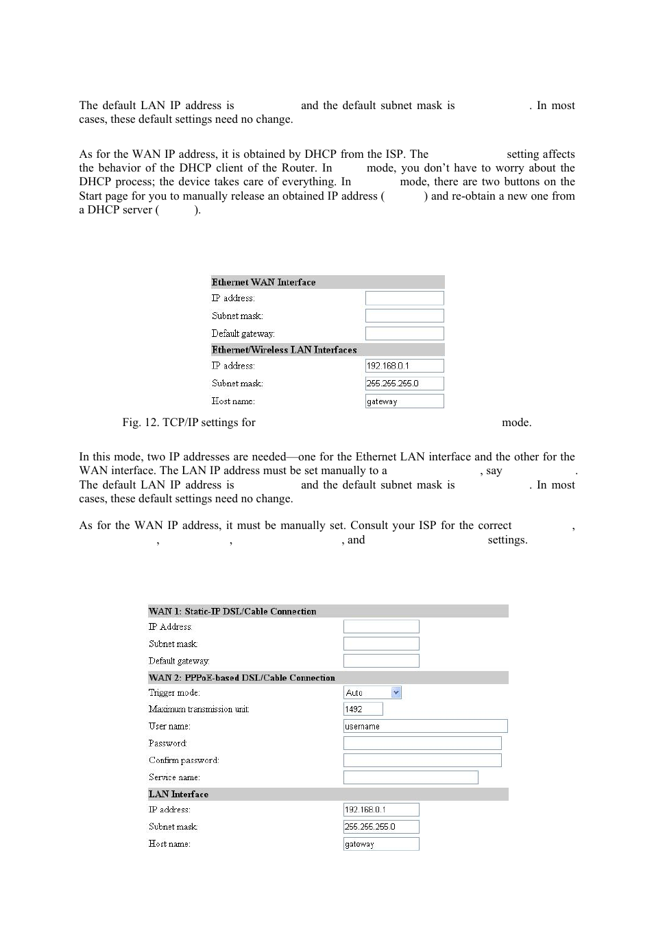 Router with a static-ip dsl/cable connection, Router with a multiple dsl/cable connections | Epson IWE3200-H User Manual | Page 19 / 80