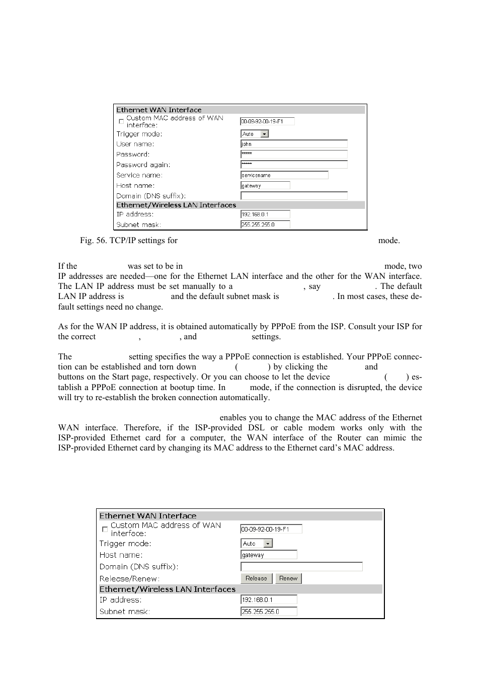 Router with a pppoe-based dsl/cable con- nection, Router with a dhcp-based dsl/cable connec- tion | Epson IWE3200-H User Manual | Page 42 / 80