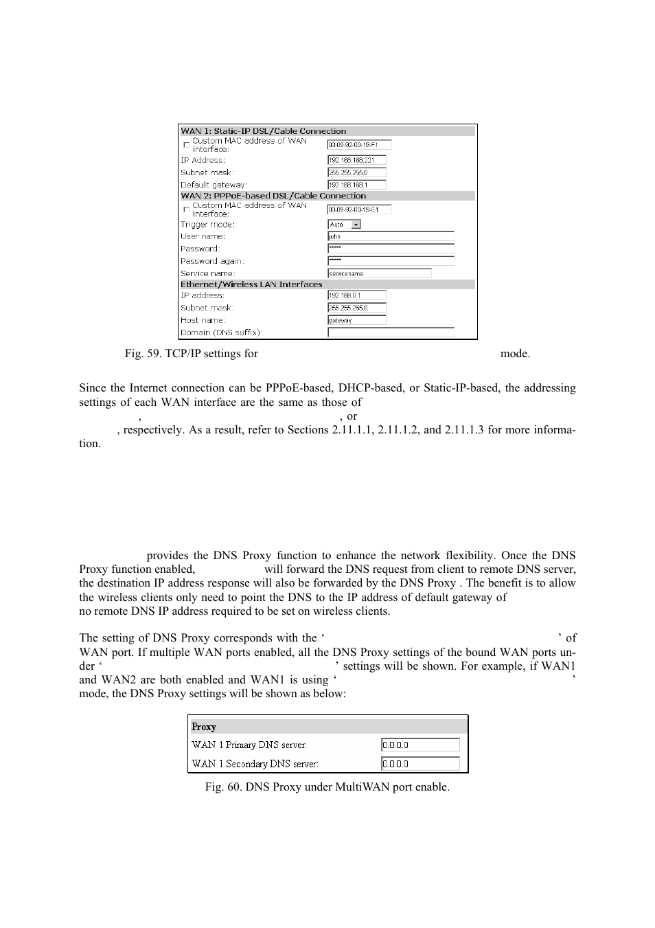 Router with multiple dsl/cable connections, Dns proxy | Epson IWE3200-H User Manual | Page 44 / 80