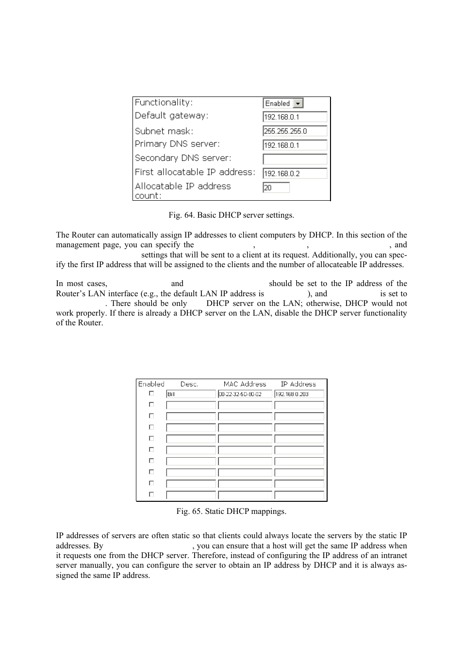 Basic, Static dhcp mappings | Epson IWE3200-H User Manual | Page 47 / 80