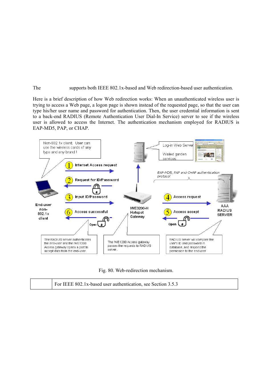 Configuring aaa, Settings, Web redirection | Epson IWE3200-H User Manual | Page 56 / 80