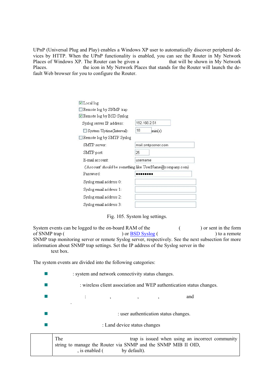 System log | Epson IWE3200-H User Manual | Page 68 / 80