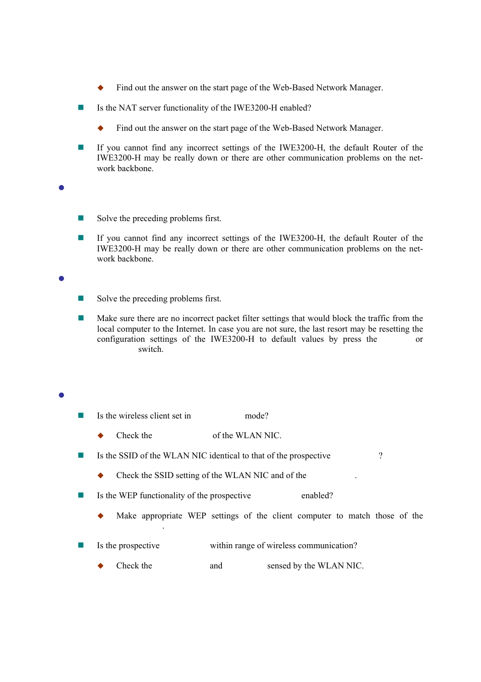 B-2: wireless settings problems | Epson IWE3200-H User Manual | Page 75 / 80