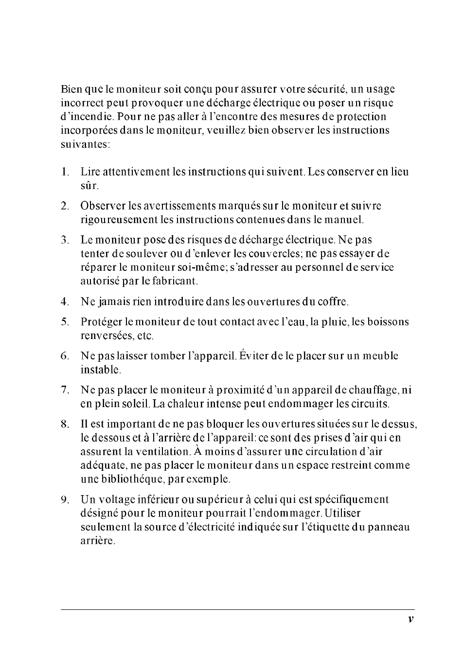 Importantes mesures de securite | Epson A882181 User Manual | Page 6 / 36