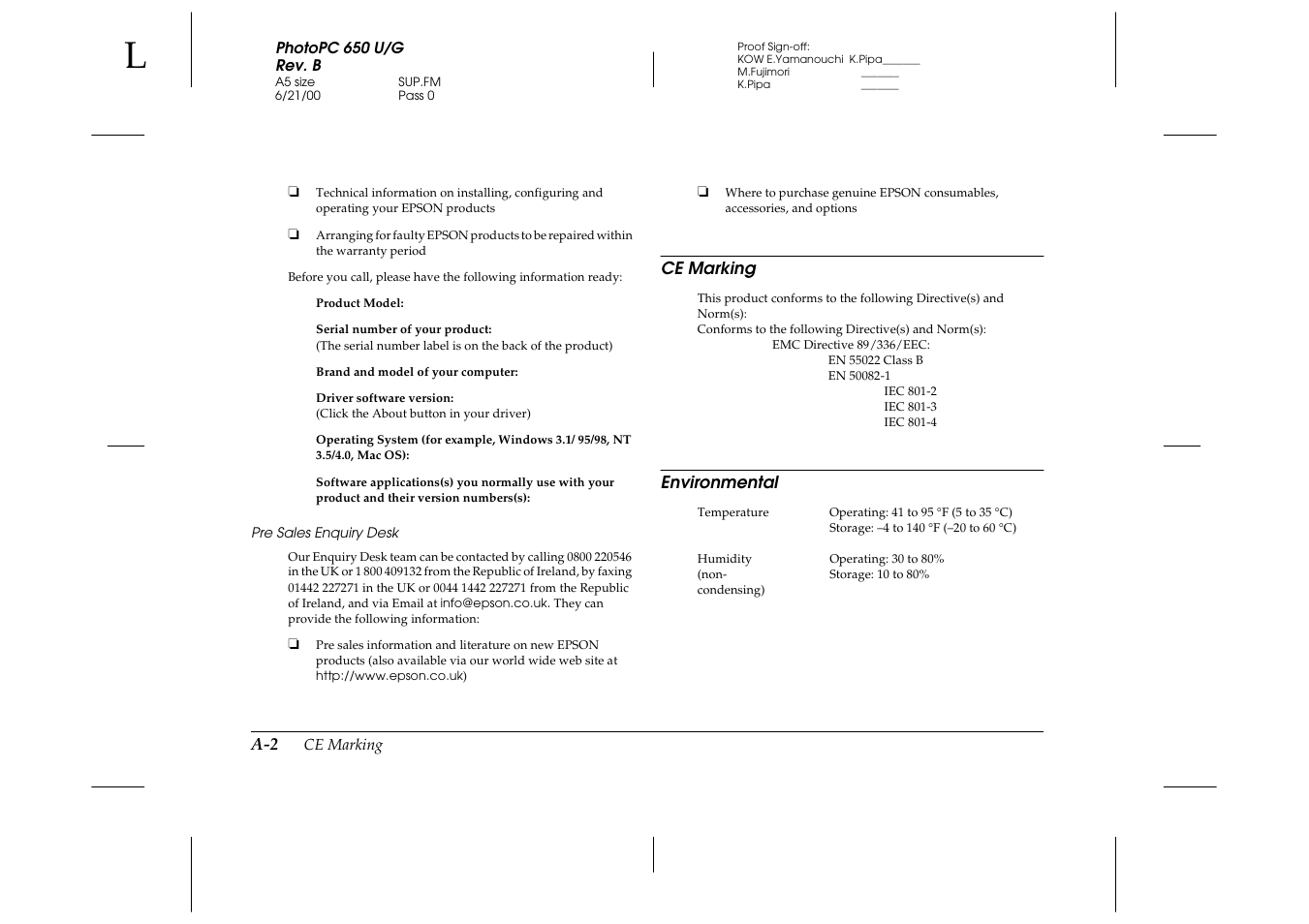 Pre sales enquiry desk | Epson 650 User Manual | Page 37 / 38