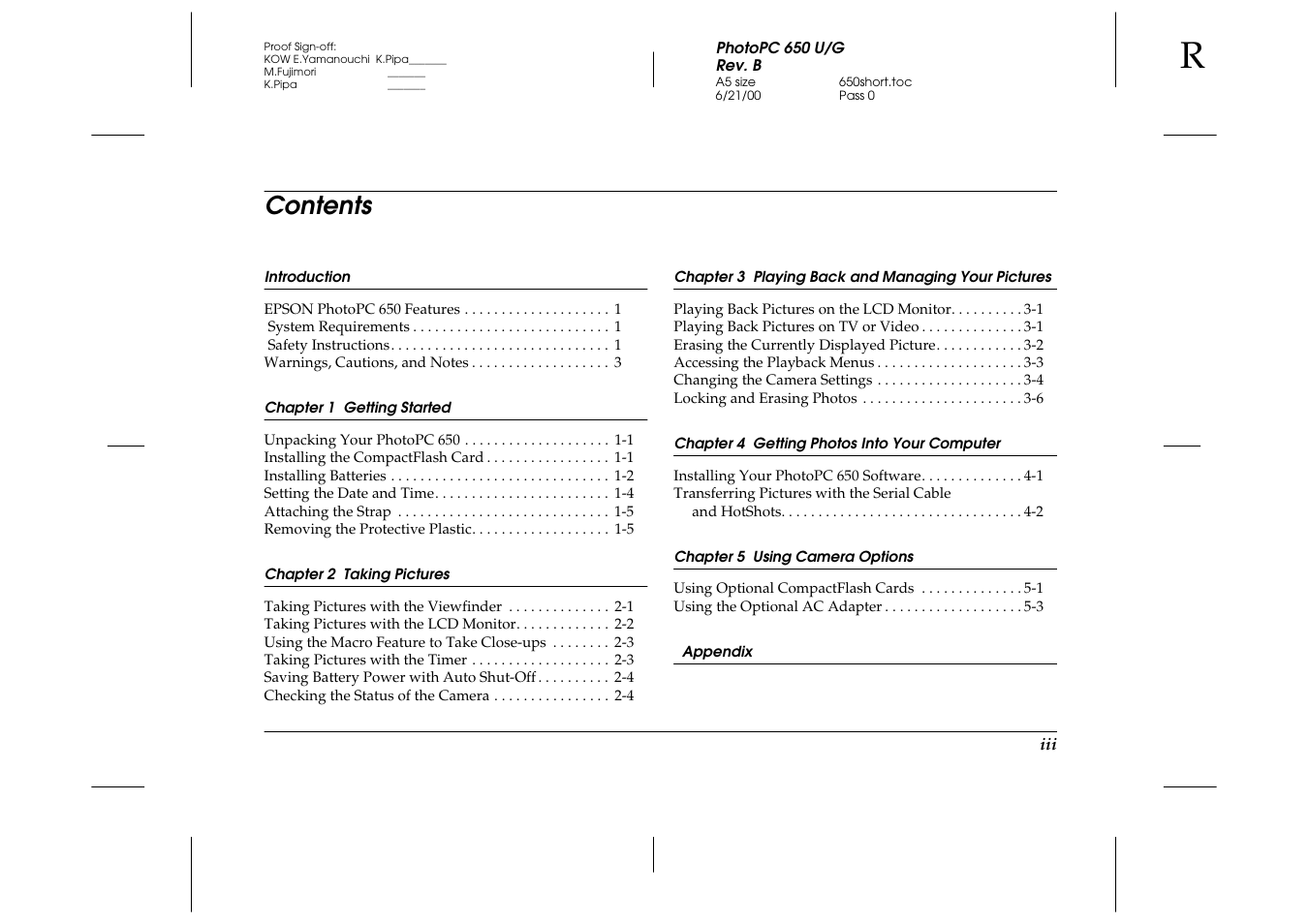 Epson 650 User Manual | Page 4 / 38