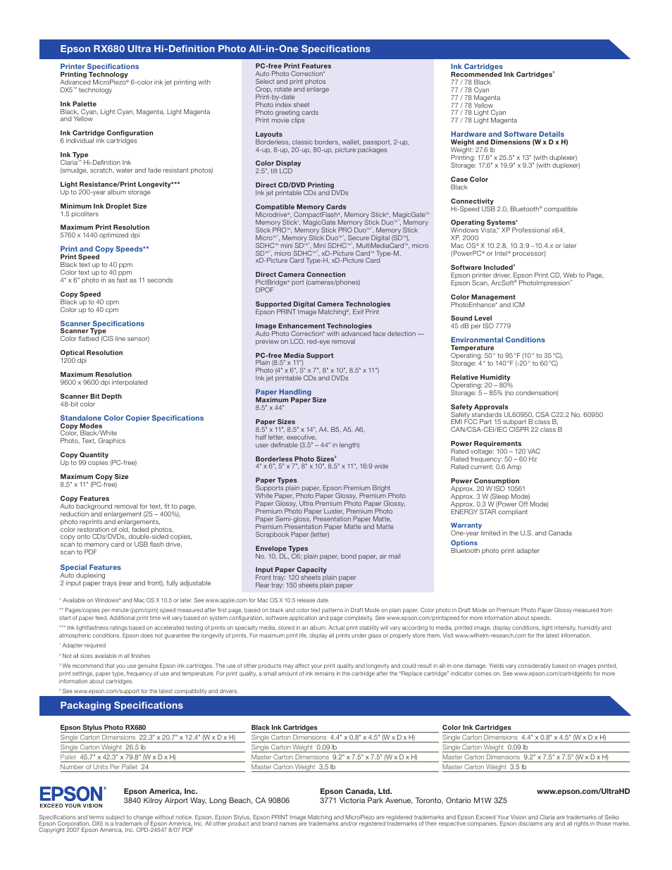 Epson Stylus Photo RX680 User Manual | Page 2 / 2