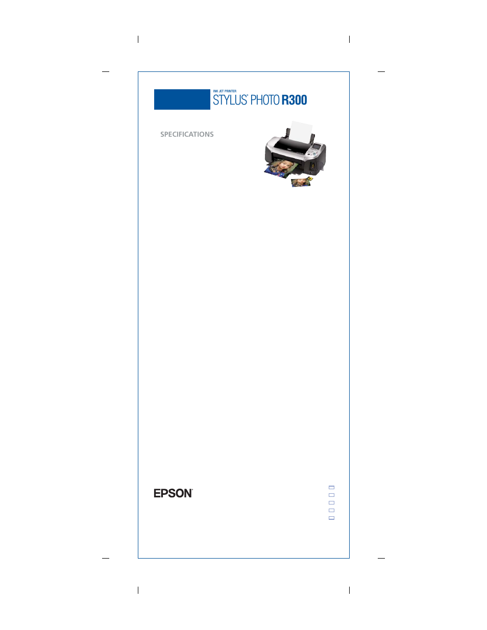 Epson, Stylus, Photo r300 | Specifications | Epson Stylus Photo R300 User Manual | Page 2 / 2