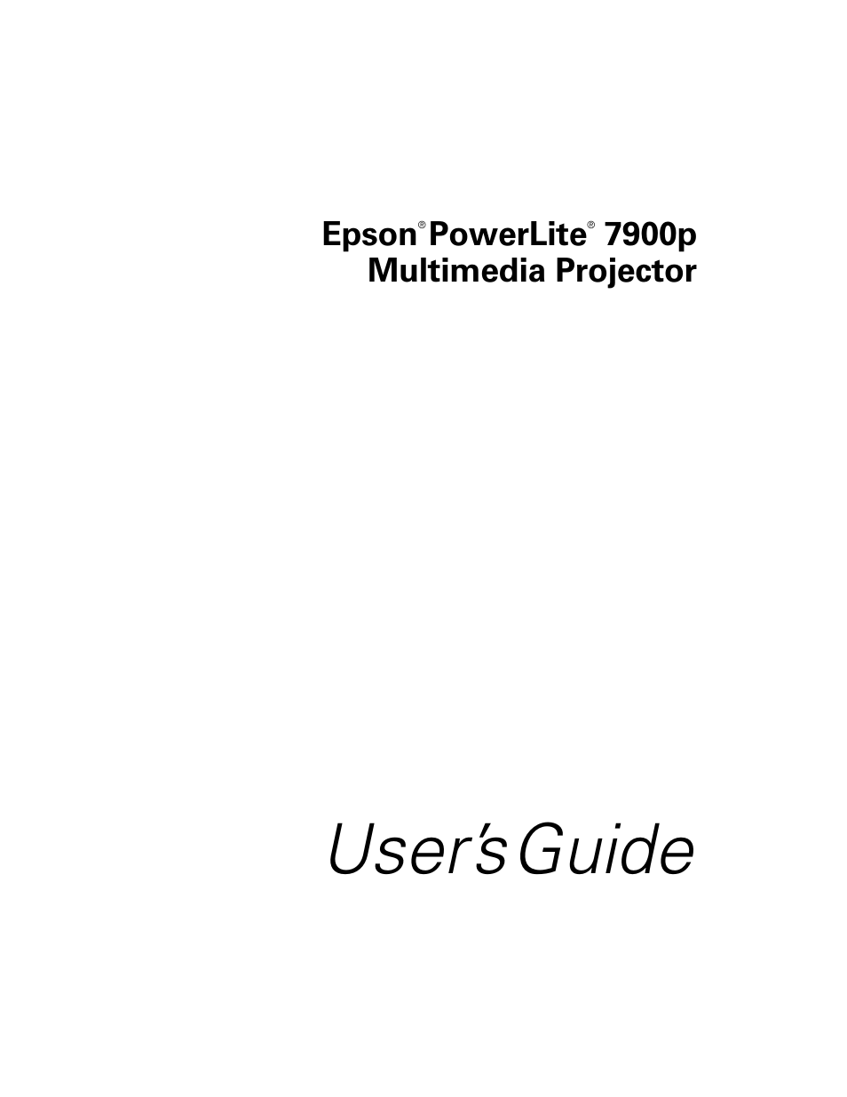 Epson 7900p User Manual | 146 pages