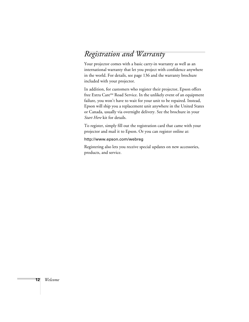 Registration and warranty | Epson 7900p User Manual | Page 12 / 146