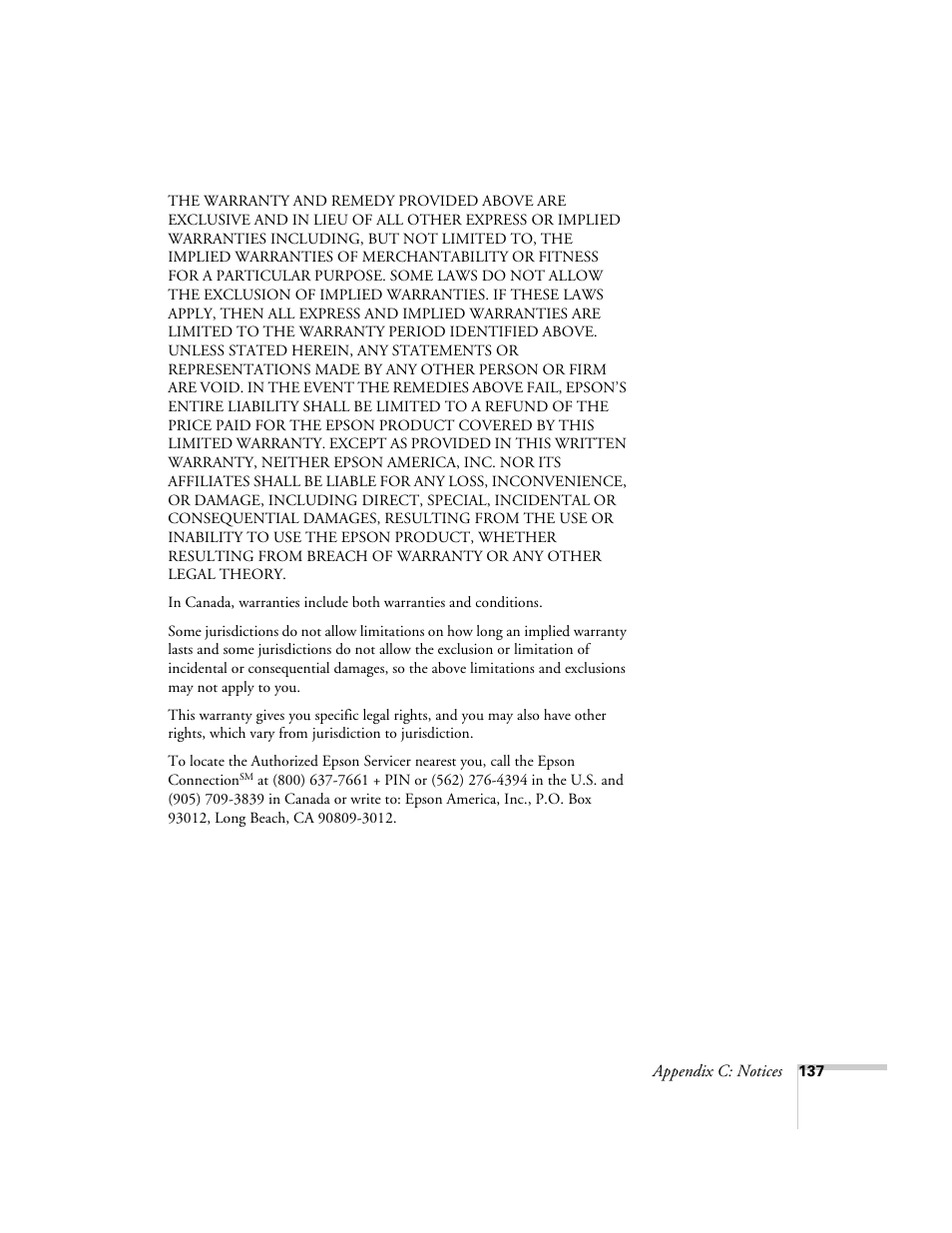 Epson 7900p User Manual | Page 137 / 146