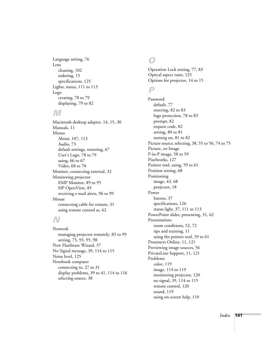 Epson 7900p User Manual | Page 141 / 146