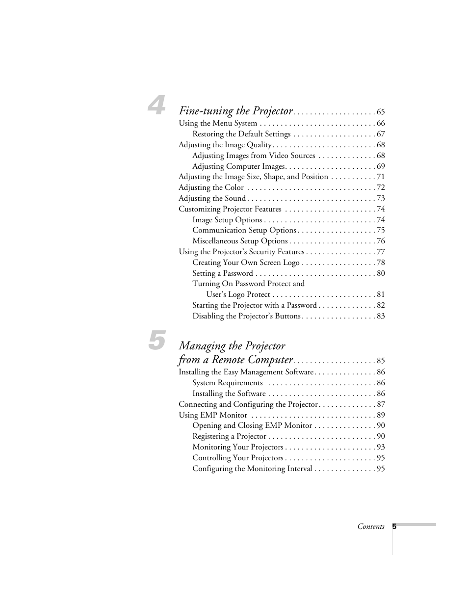 Epson 7900p User Manual | Page 5 / 146
