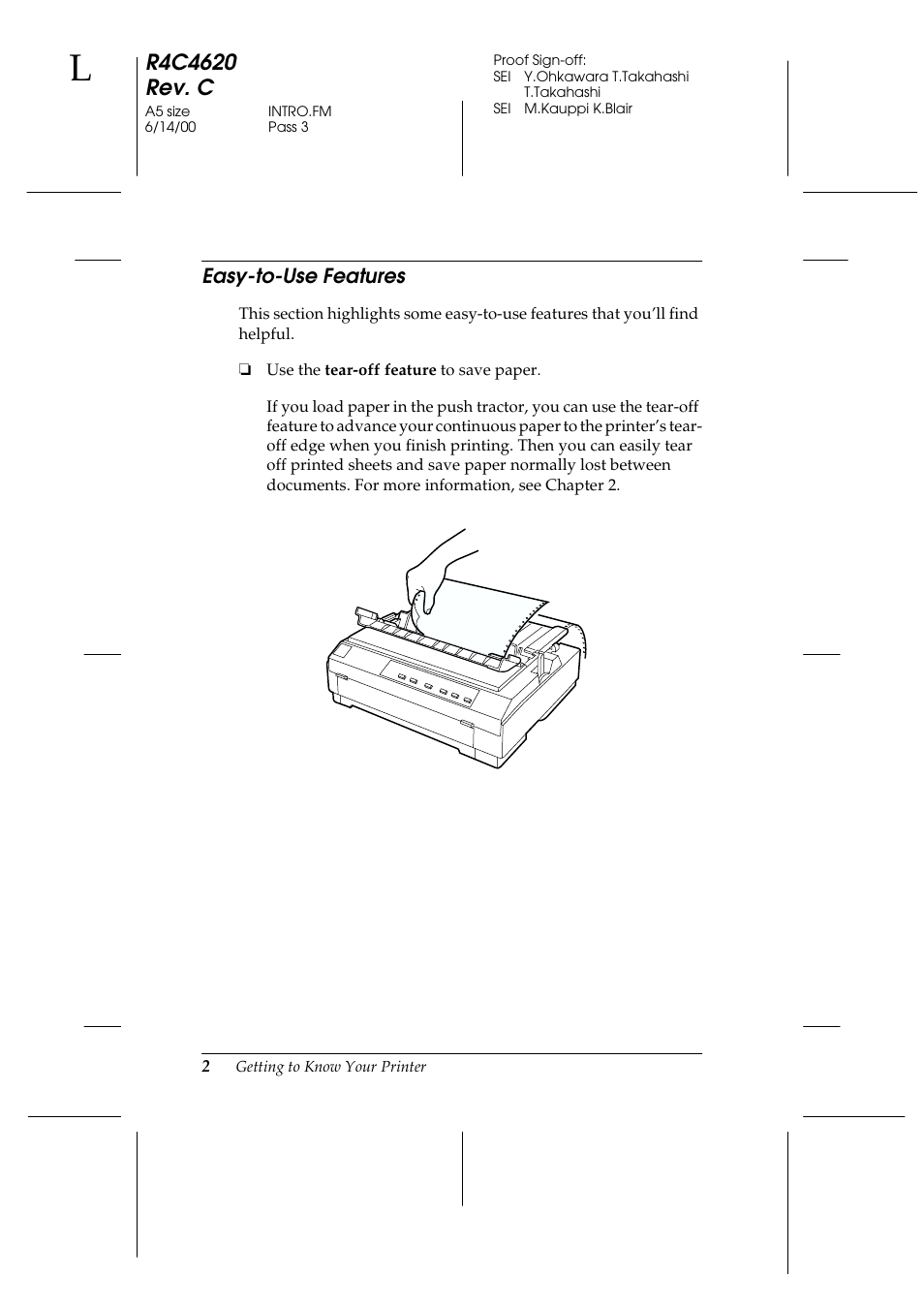 Easy-to-use features | Epson 24-Pin User Manual | Page 12 / 249