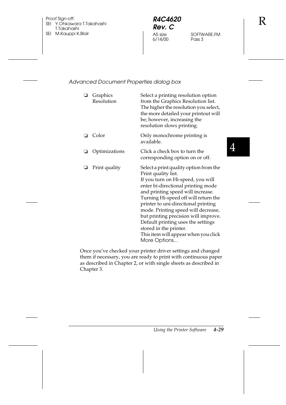 Advanced document properties dialog box | Epson 24-Pin User Manual | Page 123 / 249