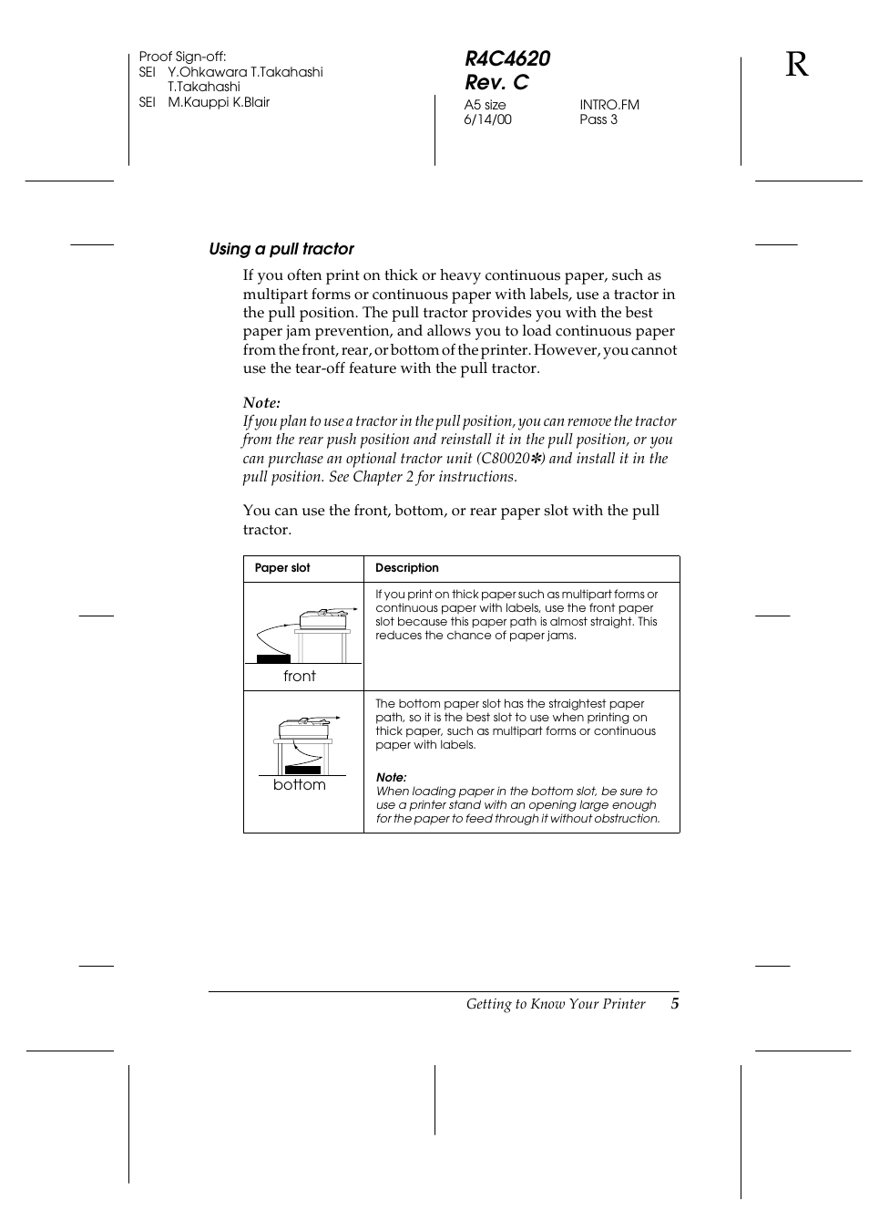 Using a pull tractor | Epson 24-Pin User Manual | Page 15 / 249