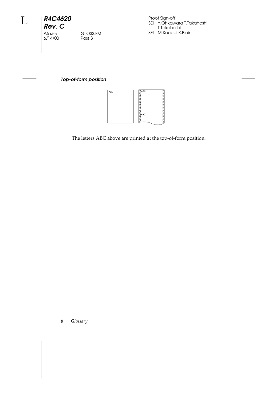 Top-of-form position | Epson 24-Pin User Manual | Page 242 / 249