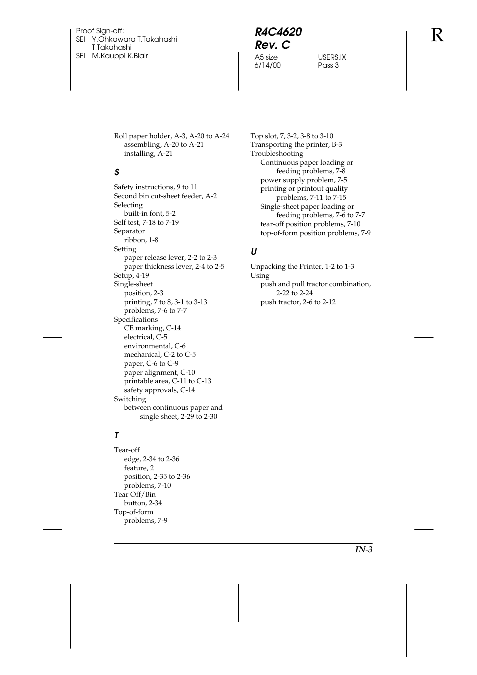 Epson 24-Pin User Manual | Page 245 / 249