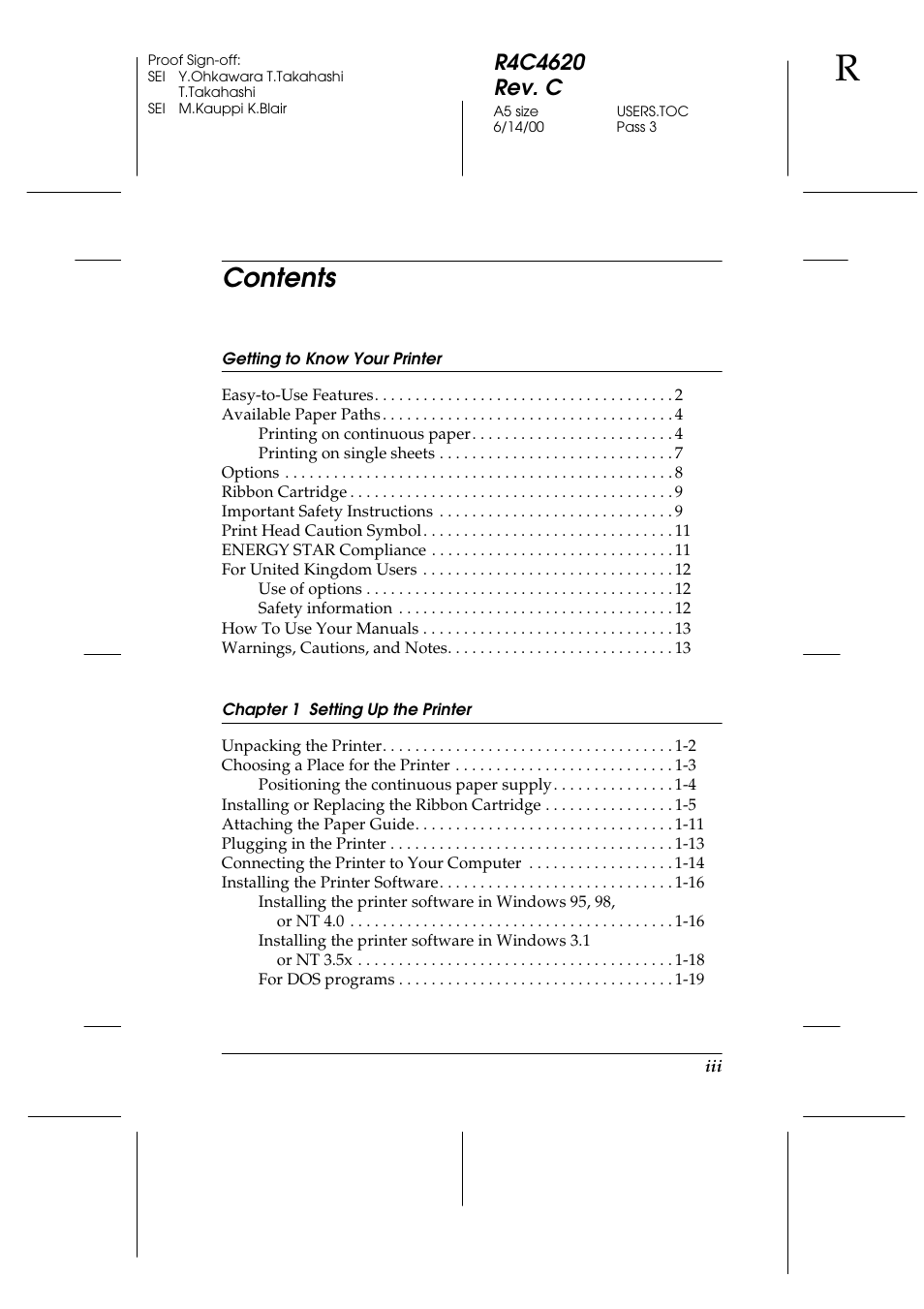 Epson 24-Pin User Manual | Page 5 / 249