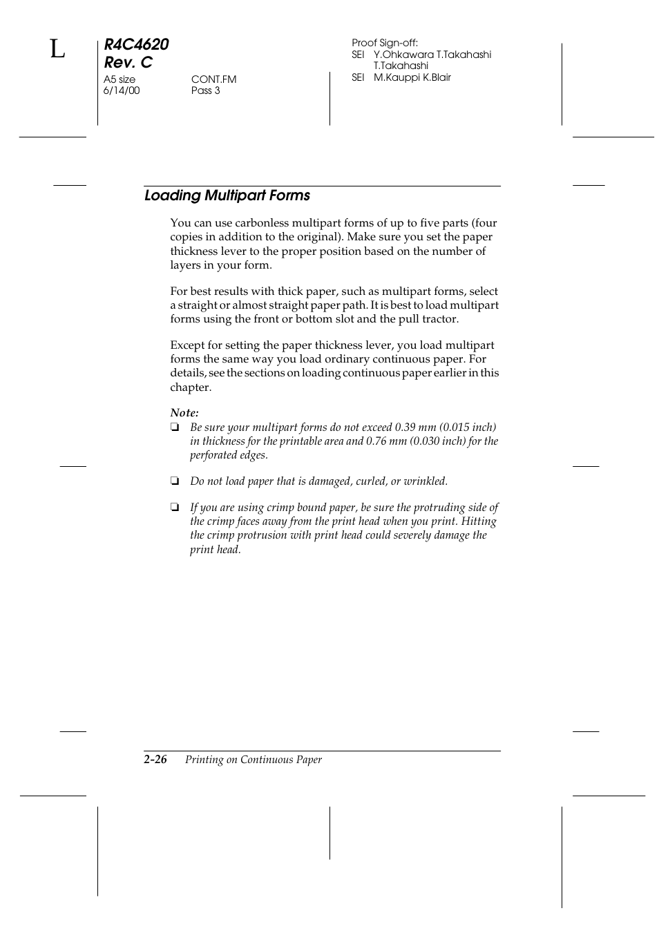 Loading multipart forms, Loading multipart forms -26 | Epson 24-Pin User Manual | Page 70 / 249