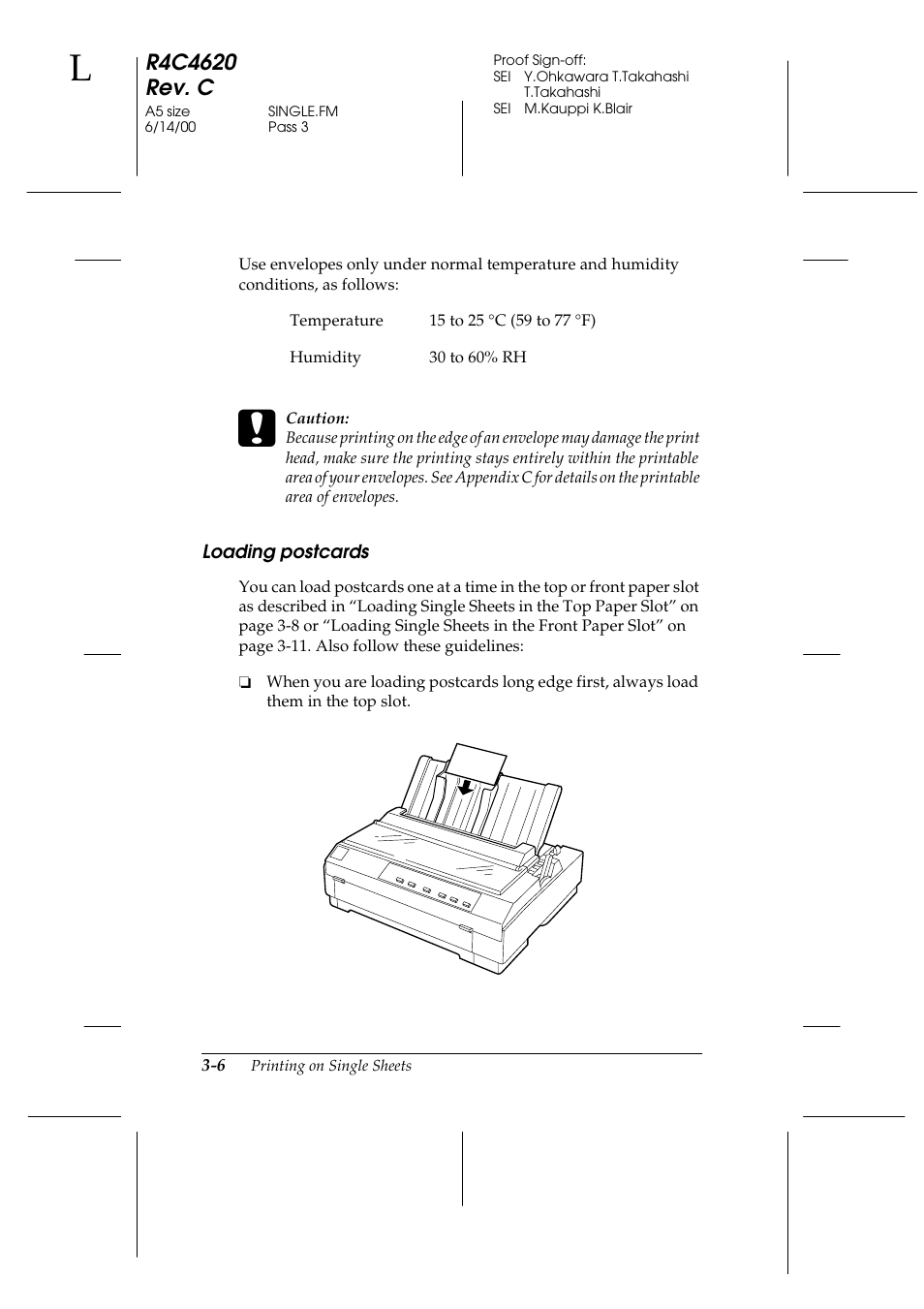 Loading postcards, Loading postcards -6 | Epson 24-Pin User Manual | Page 86 / 249